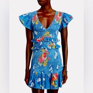 LoveShackFancy “Sonora Smoked Mini Dress” - size: XS